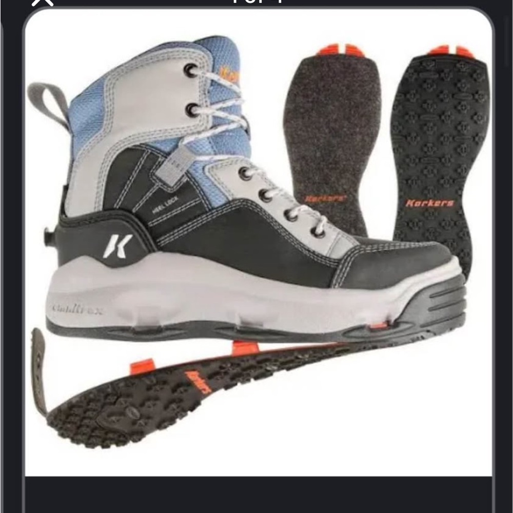 Women's Buckskin korkers for fishing